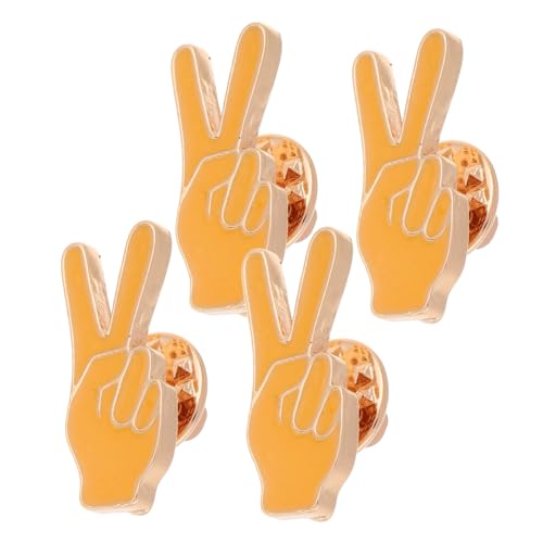 POPETPOP 4 Stück Teiliges Kreative Handgelenk Broschen aus Robustem Zinklegierung Einzigartige Gestenform Anstecknadeln für Kleidung Schals und Mäntel Farbenfrohe Cartoon Anstecker von POPETPOP