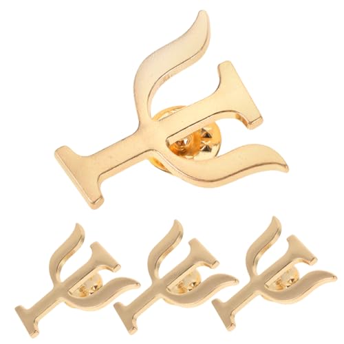 POPETPOP 4 Stück Teiliges Psychologen Broschen aus Griechisches Symbol Anstecknadeln für Anzug Schal und Kleidung Dekorative Pins für Büro Schule und Party von POPETPOP