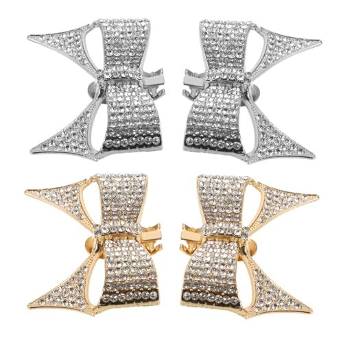 POPETPOP 4 Stück Teiliges Schuhclips mit Strass Schleifen Abnehmbare Schuhschmuck Broschen für High Heels Pumps und Flache Schuhe Vielseitige Braut und Party Dekoration Komfortabel und von POPETPOP