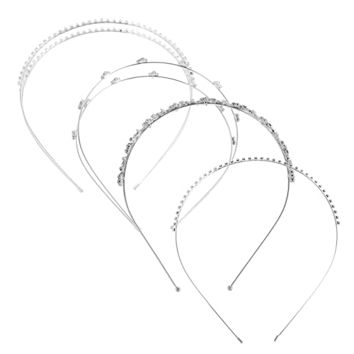 POPETPOP 4 Stück Teiliges Strass Haarreif mit Rosen Design Perlen Metall Modisches Braut Stirnband für Frauen und Mädchen Eleganter Haarschmuck für Hochzeit Party Festliche Anlässe von POPETPOP