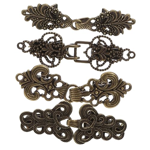 POPETPOP 4 Stück Teiliges Vintage Broschen Cardigan Clips aus Antikem Bronze Robust und Rostfrei Eleganter Schal und Pulloverclip für Damen und Herren für Formelle und Freizeitkleidung von POPETPOP