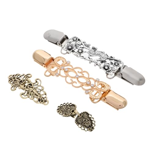 POPETPOP 4 Stück Teiliges Vintage Cardigan Clips mit Hirschmotiv Strickjacken Verschlussklammern für Damen Stilvolle Pullover Clips Vielseitig für Blusen Kleider und Hemden von POPETPOP