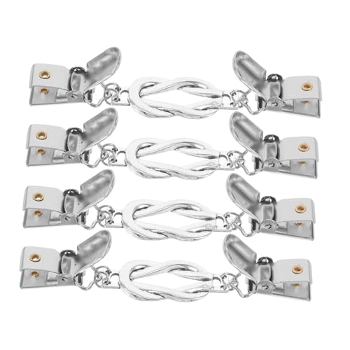POPETPOP 4 Stück Teiliges Vintage Shawl Clips für Damen Pullover und Strickjacken Clips Vielseitige Broschen für Sicheren Halt von Cardigans Schals und Kragen Antik Silberfarben von POPETPOP