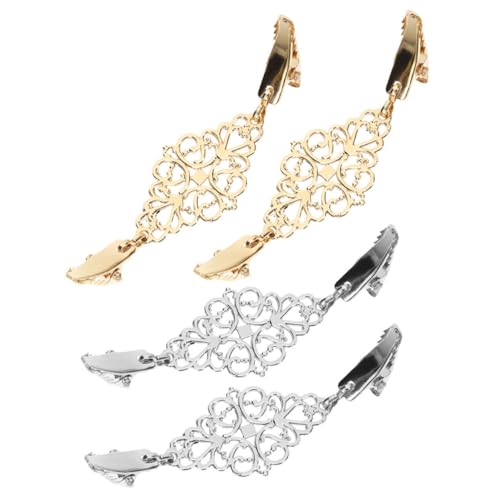 POPETPOP 4 Stück Vintage Cardigan Clips Teiliges aus Langlebiger Zinklegierung Praktische und Reisefreundliche Spangen zum Sicheren Verschließen von Strickjacken und Schals für Frauen und von POPETPOP