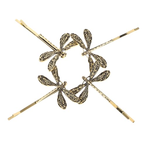 POPETPOP 4 Stück Vintage Metall Haarspangen Libellen Design Zarte Haarklammern für Damen Schonend und Robust Eleganter Haarschmuck für Alltag und von POPETPOP