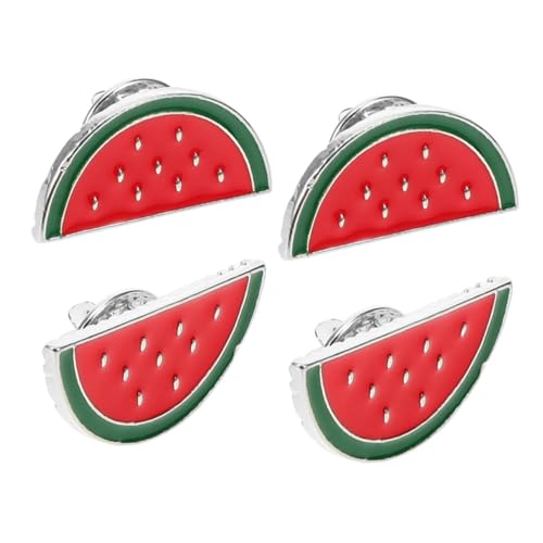 POPETPOP 4 Stück Wassermelonen Anstecknadeln Bunte Emaille Broschen Fruchtige Pins für Jacken Rucksäcke Accessoires Sommerliche Damen Schmuckstücke von POPETPOP