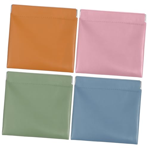 POPETPOP 4 Stück wasserdichte Mini Kosmetiktasche TPU Organizer Pouch Faltbar Kleine Schminktasche für Damen Reise Makeup Tasche Klein und Leicht in Farben von POPETPOP