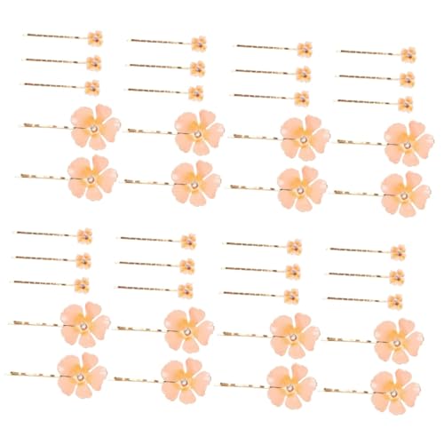 POPETPOP 40 Stk Blumenclip Clips Für Dickes Haar Blumenhaarspangen Für Frauen Haarspange Kleine Haarspangen Seitliche Clips Für Haare Haarschmuck Vergoldet Fräulein Metall Seitenclip von POPETPOP