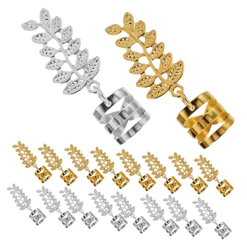POPETPOP 40 Stück Teiliges Haarschmuck aus Metall mit Blattdesign Langlebige Haarringe für Zöpfe und Dreadlocks Stilvolle Accessoires für Frauen zur Flexiblen Frisurgestaltung und von POPETPOP