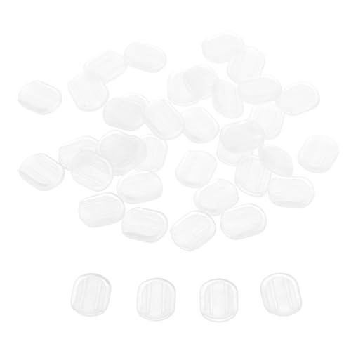 POPETPOP 40 Stück Transparente Ohrclip Polster Oval Klein Schmerzlindernde Rutschfeste Ohrclip Kissen Passend für Clip Ohrringe DIY Schmuckzubehör von POPETPOP