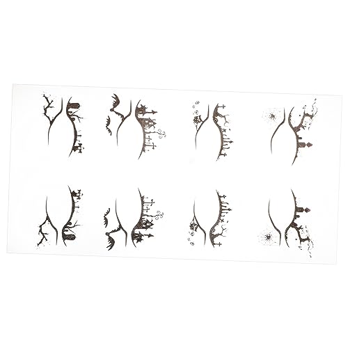 POPETPOP 4Paare Lidschatten Aufkleber für Halloween und Partys Selbstklebende Eyeliner Aufkleber für Temporäre Make Up Dekorationen für Cosplay und Besondere Anlässe von POPETPOP
