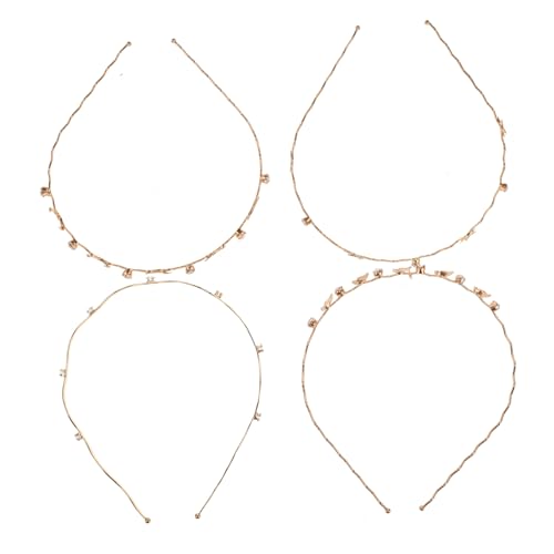 POPETPOP 4pcs Crystal Bridal Stirnband Geburtstag Hochzeit Tiara Crown Metall Haarbänder Elegante Goldene Wellenhaarzubehör Für Frauen Täglich Kleidung von POPETPOP