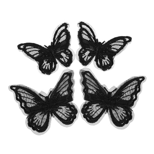 POPETPOP 4stücke Schmetterling Haarklammern Aus Spitze Verzierte Haarspangen Für Frauen Halloween Cosplay Kostüm Accessoires Weiche Und Rutschfeste Haarschmuckstücke von POPETPOP