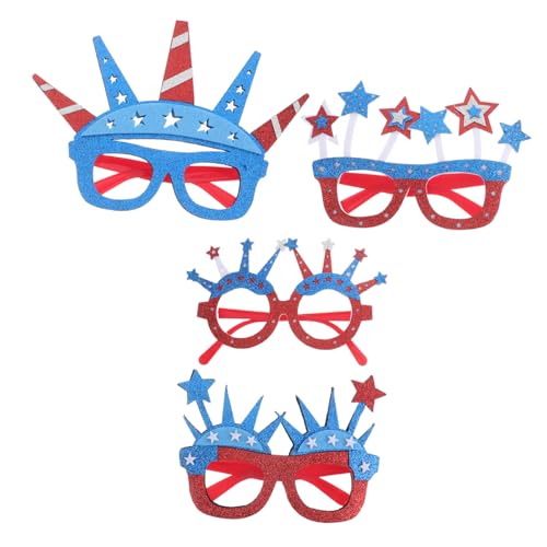 POPETPOP 4stücke Sternbrillen Zum Unabhängigkeitstag Patriotische Sonnenbrillen Partydekorationen Mit Sternendesign Accessoires Für Frauen Requisiten Für Fotoshootings Für Sommer von POPETPOP