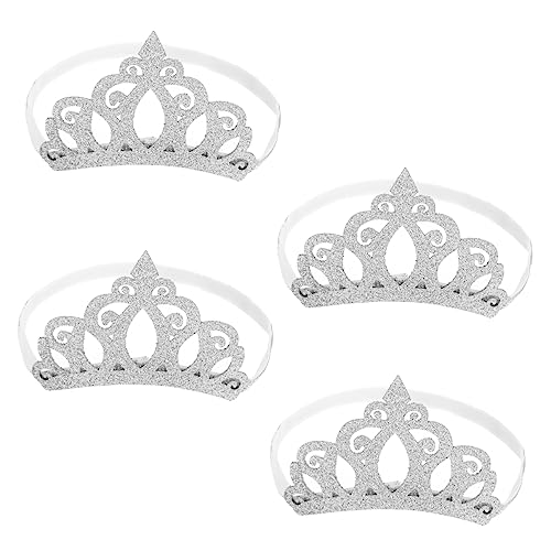 POPETPOP 4stücke Teiliges Krone Haarband Für Mädchen Dekorative Geburtstagskopfbedeckung Fotografie Haarschmuck in Silber Partys Und Anlässe von POPETPOP