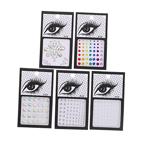 POPETPOP 5 Blätter Gesicht Strass Aufkleber Make-up-edelsteine ​​für Die Augen Rave-gesichtsaufkleber Halloween-gesichtsedelsteine Auge Gesicht Bilden Kind Acryl Kristall-aufkleber von POPETPOP