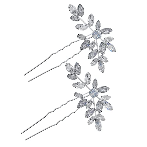 POPETPOP 5 Paare Blattseitenkamm Braut Haargabel Haarschmuck für Damen hochzeitshaar schmuck wedding hair accessories Haarnadel dekorative Stifte Haarknotenstäbchen Haarknotennadel Mädchen von POPETPOP