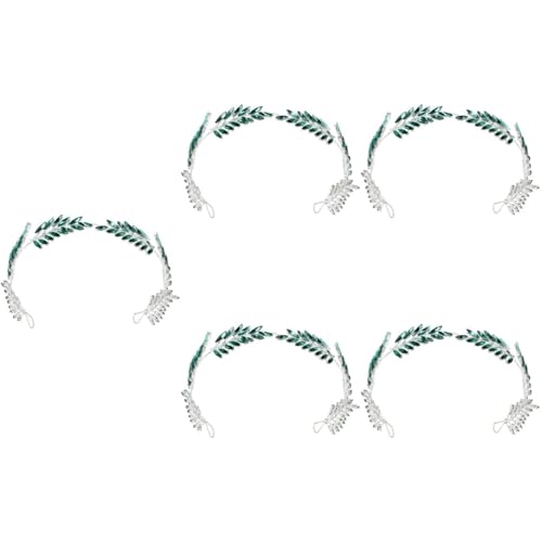 POPETPOP 5st Blatt-kristall-stirnband Renaissance-accessoires Grüne Kontaktlinsen Für Die Augen Juwelenbesetzte Stirnbänder Für Damen Grünes Stirnband Braut Schmuck Legierung Hochzeit von POPETPOP