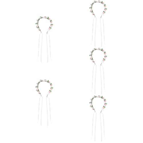 POPETPOP 5st Brautjungfer Kinderkranz Kranz Stirnband Für Mädchen Stirnband Mit Blumenkranz Kranz Braut Stirnband Blumenstirnband Für Die Hochzeit Strand Foto Blumenkopfschmuck Pe-schaum von POPETPOP