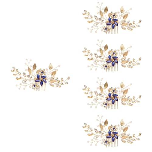 POPETPOP 5st Braut Schmuck Brautkopfschmuck Für Die Hochzeit Haarschmuck Für Mädchen Brautschmuck Vintage Hochzeit Haarkamm Braut Haarspange Strasssteine Brautjungfer Kleid Blumen von POPETPOP