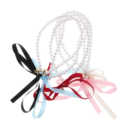 POPETPOP 5 Stück Teiliges Damen Clavicle Ketten Verstellbare Retro Perlenkette mit Zarten Langlebigen Schmuckperlen Leichter Eleganter Halsschmuck für Alltag und Festliche Anlässe von POPETPOP