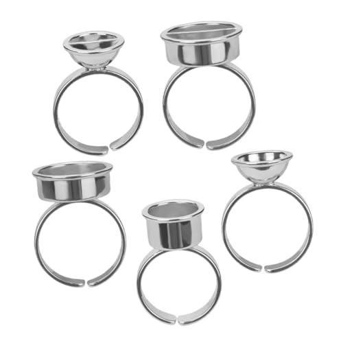 POPETPOP 5 Stück Teiliges Edelstahl Tattoo Ink Ring Wiederverwendbare Pigmenthalter Waschbare Microblading Tinte Tassen Elastische Stabile Ringe für Augenbrauen Lippen tattoo von POPETPOP