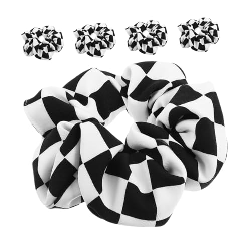 POPETPOP 5 Stück Teiliges Kariertem Chiffon Haargummis Weiche Haarschonende Haarschleifen Vielseitig als Haarbänder Armbänder oder Halsketten Modisch für Damen und Mädchen Geeignet für von POPETPOP