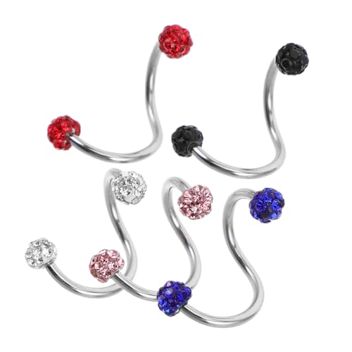 POPETPOP 5 Stück Teiliges Trendige Ohrstecker aus und Polymer Clay mit Mehrfarbigen Strasskugeln Moderne Kleine Damen Ohrringe für Party Hochzeit Alltag Modischer Schmuck von POPETPOP