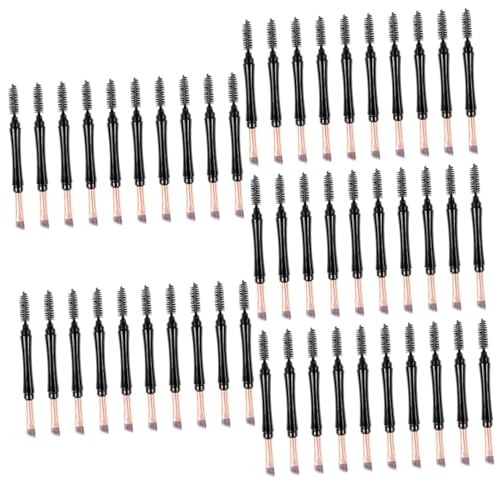 POPETPOP 50 Stück Augenbrauen Pinsel Mit Deckel Abgewinkelter Brauenpinsel Abgewinkelte Eyeliner-pinsel Make-up-augenbrauenpinsel Wimpernbürsten Für Mädchen Plastik Lidschatten Doppelkopf von POPETPOP