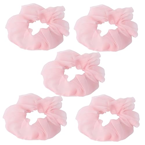 POPETPOP 5St Organza-Haargummi flauschiger Scrunchie Haarbänder für Damenhaar Haarschmuck für Garn für Haargummis Pferdeschwanzhalter Französisch Haarring Gummiband Stirnband von POPETPOP