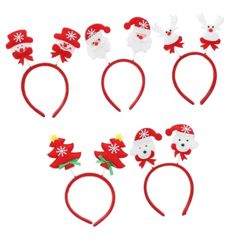 POPETPOP 5St Weihnachtsstirnband Kinder-Tiara Urlaub Kopfbedeckung christmas haarreif christmas headband Haargummis Geschenk Accessoires für Haarbänder Party-Stirnband Weihnachten Kopftaste von POPETPOP