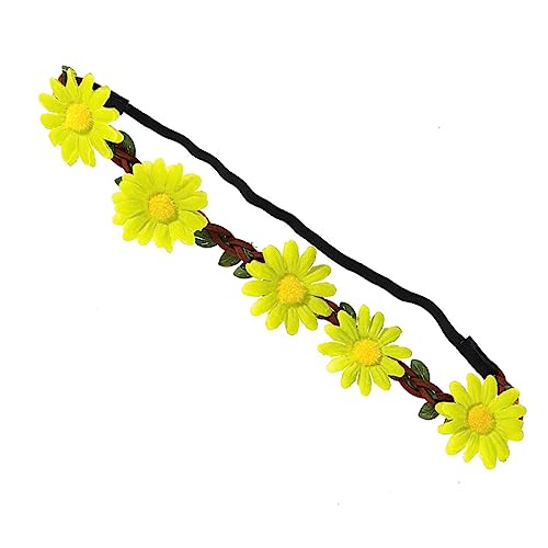 POPETPOP Haarschmuck 5st Braut Stirnband Sonnenblumenkrone Haarkranz Tiara- Sonnenblumen-stirnbänder Für Mädchen Blumenmädchen-kopfschmuck Gänseblümchen-stirnbänder Hawaii Fräulein Kleid von POPETPOP