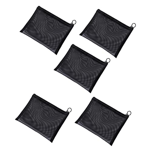 POPETPOP 5st Kosmetiktasche Aus Mesh Schwarze Geldbörse Für Damen Kosmetikkoffer Für Frauen Kosmetiktaschen Aus Spitze Make-up-Tragetasche Kosmetik-Organizer Gittergewebe Paket Bilden Büro von POPETPOP