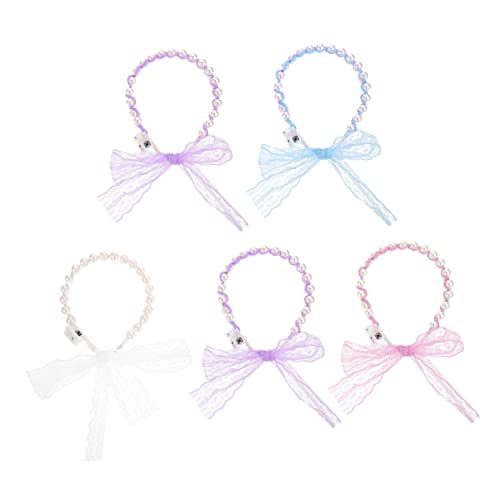 POPETPOP 5st Stirnband Perle Haarreifen Haarband Aus Kunstperlen Haarschmuck Für Frauen Hochzeit Stirnbänder Rave-accessoires Braut Haarband Fräulein Blumenmädchen Gittergewebe Kranz von POPETPOP