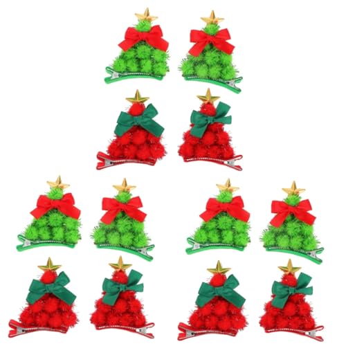 POPETPOP 6 Paare Weihnachtsbaum-Haarspangen Haarklammern weihnachtliche Haardekoration weihnachtsdeko Weihnachtshaarnadel Haargriff Haarhalter Modellieren schmücken Griffigkeit Kind Eisen von POPETPOP