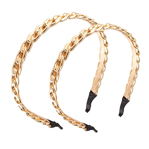 POPETPOP 6 Stk Kettenstirnband Retro-stirnband Haarteil Mit Goldener Kette Dünner Haarreifen Damen Stirnband Rutschfeste Kopfbedeckung Haarbänder Für Damenhaar Perlen Göttin Metall Fräulein von POPETPOP