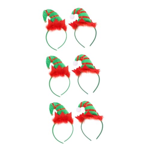 POPETPOP 6 Stk Stirnband Mit Elfenmütze Weihnachten Elf Hut Stirnband Feiertags-elfen-stirnband Elfen-stirnband Für Damen Elf Stirnband Haarband Elfenhut Cosplay Fräulein Feder Stoff Led von POPETPOP