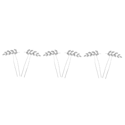 POPETPOP 6 Stk Weizenohr-seitenhaarkamm Blumenhaar Strass-haarnadeln Haarschmuck Hochzeit Kristallhaar U-förmige Haarnadel Strass-kopfschmuck Fräulein Strasssteine Modellieren Haarstock von POPETPOP