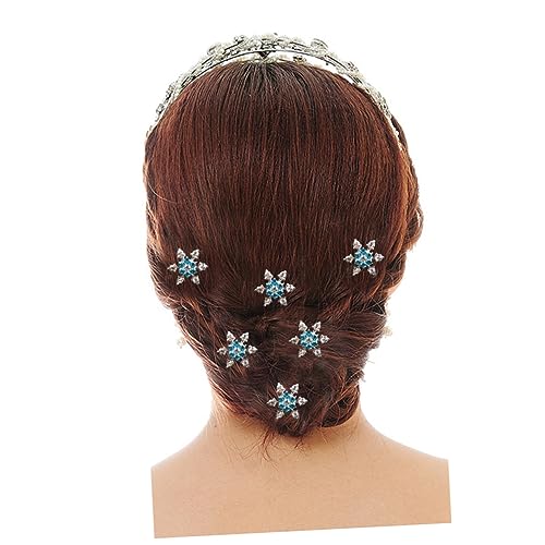 POPETPOP 6st Blumenhaarspangen Für Frauen Brautkopfschmuck Für Die Hochzeit Braut Haarspange Hochzeitskopfschmuck Für Die Braut Blumen Haarnadeln Haarschmuck Strasssteine Fräulein Brötchen von POPETPOP