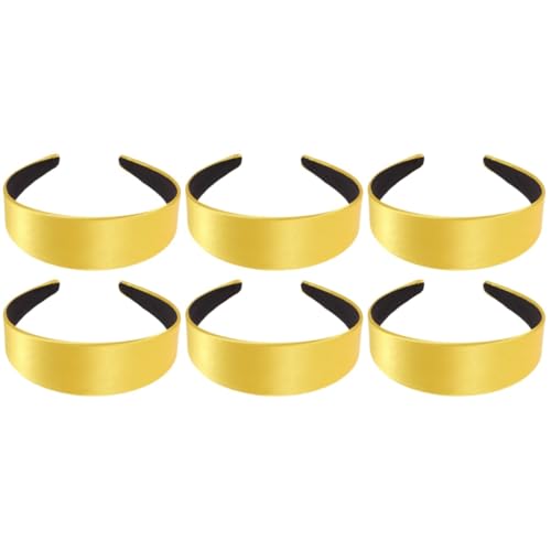 POPETPOP 6 Stk Damen Stirnbänder Haarschmuck Für Damen Haarbänder Für Damenhaar Kopftücher Wickeln Für Frauen Satin-stirnbänder Einfarbiges Stirnband Haarreifen Fräulein Haarring Breitseite von POPETPOP