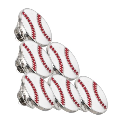 POPETPOP 6 Stück Cartoon Baseball Broschen Pins für Damen Dekorative Anstecknadeln Modische Baseball Anstecker für Cardigans Schals und Pullover Sportliche Kleidung Accessoires von POPETPOP