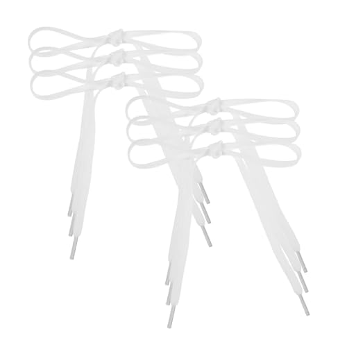 POPETPOP 6 Stück Flache Schnürsenkel Lange Weiße Ersatz Schnürbänder für Sportschuhe Sneaker Freizeitschuhe und Turnschuhe Strapazierfähige Praktische Schuhbänder für Herren und Damen von POPETPOP