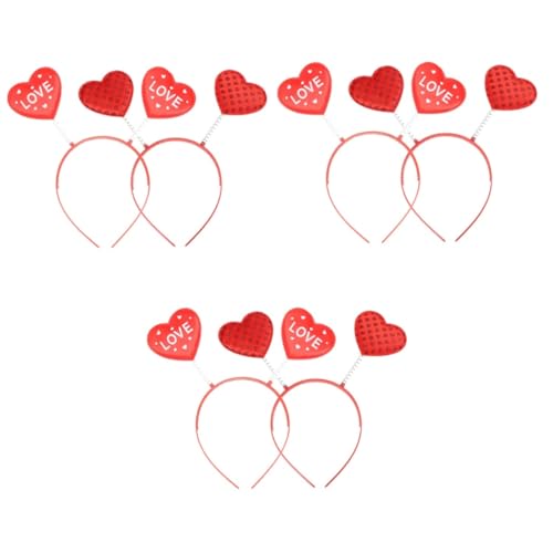 POPETPOP 6 Stk Liebe Stirnband Amor Kostüm Valentinstag Stirnband Paar Stirnband Valentinstag-stirnbänder Für Frauen Geburtstagsparty Herz-kopfschmuck Hochzeit Haar Stoff Kind Sonnenbrille von POPETPOP