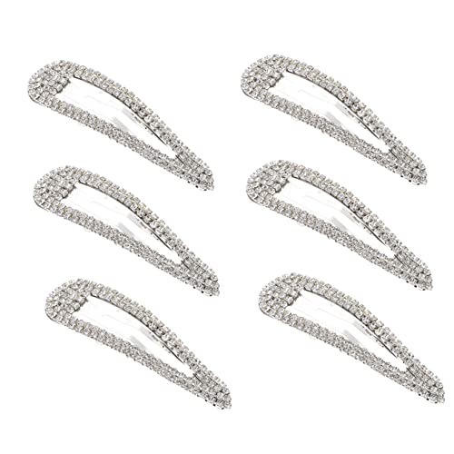 POPETPOP 6st Hochzeit Strass Haarspange Haarspangen Für Kleine Mädchen Keine Gebogenen Haarspangen Seitliche Haarnadel Mit Strass Haarspangen Für Damen Metall Fräulein Eisen Strasssteine von POPETPOP