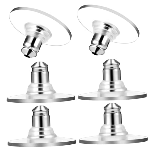 POPETPOP 6stücke Rückennahtverschlüsse Für Ohrringe Ersatz Verschließbare Ohrringverschlüsse Transparentes Silikon Ohrring-stopper Ohrring-zubehör von POPETPOP