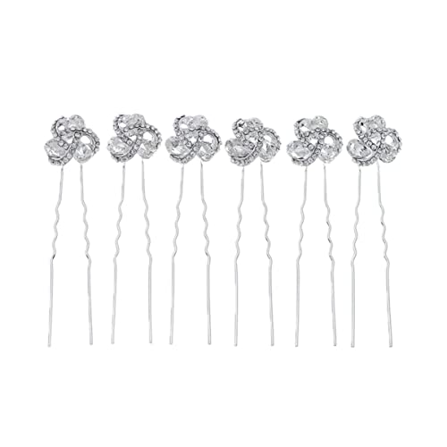 POPETPOP 6st Strass Blumen Haarnadel Hochzeit Bobby Pin Kristall Braut Haar Pin Braut Haar Pin Kristall Haar Clips Hochzeit Braut Haar Schmuck Koreanisch Fräulein Stirnband Legierung von POPETPOP