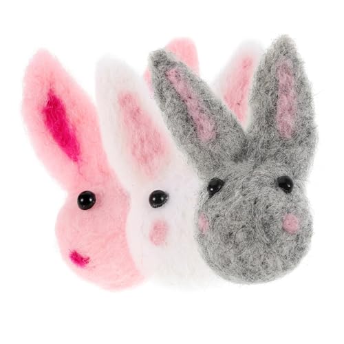 POPETPOP 6 Stück Teiliges Filz Hasen Broschen Weiche Osterhasen Figuren in Weiß Rosa und Vielseitige Deko für Kleidung und Taschen Niedliche Kaninchen Accessoires zum Verschenken von POPETPOP