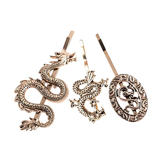 POPETPOP 6 Stück Teiliges Goldfarbener Metall Haarklammern mit Drachenmotiv Retro Punk Stil Strassbesetzt Vielseitiger Haarschmuck für Damen und Mädchen für Party Cosplay und Alltag von POPETPOP