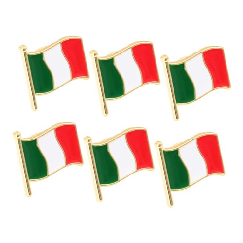 POPETPOP 6 Stück Teiliges Italienische Flagge Metall Broschen Anstecknadeln Dekorative Nationalflagge Einfach zu Befestigen Kleidungsschmuck für Männer und Frauen für Feiern und Events von POPETPOP