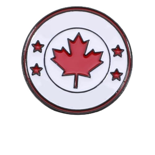 POPETPOP 6 Stück Teiliges Runde Flagge Broschen Anstecknadeln mit Ahornblatt Dekorative Pins für Damen und Herren Geeignet für Partys Feiern und Geschenke von POPETPOP